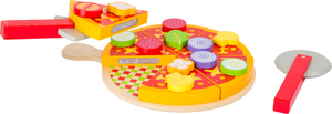 Szeletelhető pizza feltétekkel - játékkonyha kiegészítő fajáték - Small Foot