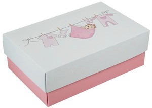 BUNTBOX ajándékdoboz fehér és rózsaszín - lányos csomagolás