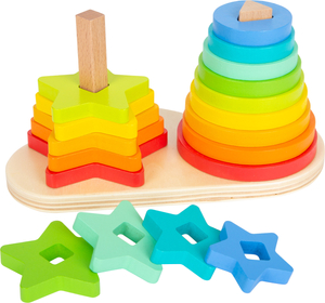 Montessori játék - formaillesztő színes torony