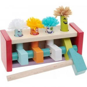 Cubika 13746 színes kalapáló játék 2 éveseknek - ugráló bohócok