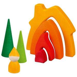 Goki58427 - montessori játék - színes törpeház