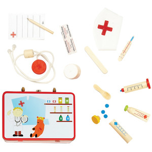 Orvosi készlet fém bőröndben