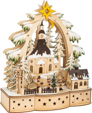 Világító adventi dísz - Karácsonyi koncert a templom mellett